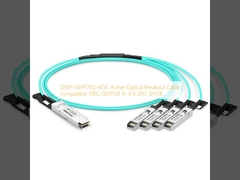 QSFP-4SFP25G-AOC ενεργό οπτικό καλώδιο διακοπής συμβατό 100G QSFP28 έως 4 X 25G SFP28