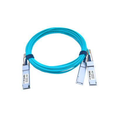 200G QSFP56 To 2X100G QSFP56 AOC Active Optical Cable 3.3V Plug To Plug Cable