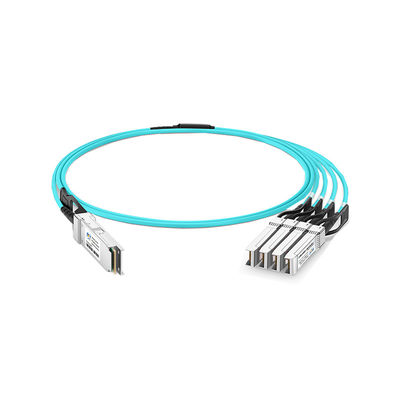 100G QSFP28 تا 4 x 25G SFP28 Breakout AOC Dissipation 2.5W در کابل Breakout فیبر نوری QSFP28