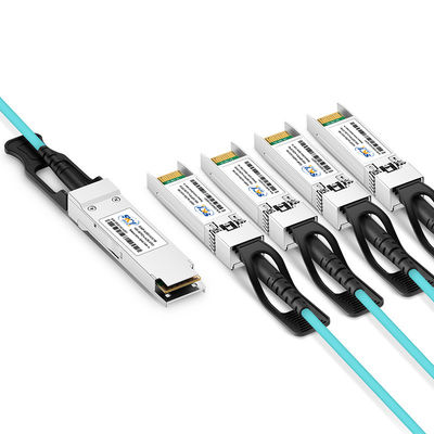 Active Optical Breakout Cables Customized 100G QSFP28 To 4x25G SFP28 AOC