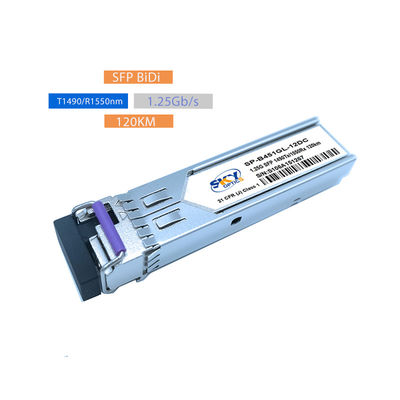 120km SFP Optical Module 1.25Gbs Bidi SFP Transceiver Single LC SFP Footprint