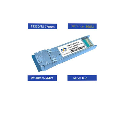 300m Reach 25G SFP28 Transceiver BiDi Single Mode Fiber Optic Transceiver 1330nm