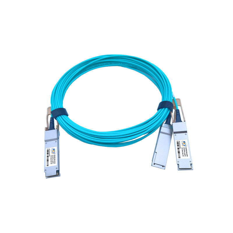 200G QSFP56 To 2X100G QSFP56 AOC Active Optical Cable 3.3V Plug To Plug Cable